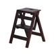 WYF-ZB Wood Folding Stepladders Kitchen 2 Steps Ladders Stool for Adults and Kids Indoor Outdoor Portable Climb Steps Ladders for Home Garden or Library (Color : Dark walnut color)