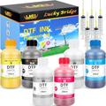Lucky Bridge DTF Ink 6 x 250 ml Premium Pigment Ink for PET Films Thermal Transfer Refill Ink for All Epson DTF Printers with Print Heads such as DX5 DX7 5113 XP600 I3200 etc. (1500 ml) DE