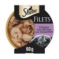 64x60g Chicken Shrimp & Ocean Fish Fillets Trays Sheba Wet Cat Food