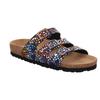 Pantolette ROHDE "Alba", Damen, Gr. 37, bunt (schwarz, multi), Nubukleder, klassisch, Schuhe, Sommerschuh, Schlappen, Hausschuh mit buntem Druck, G-Weite = weit, Topseller