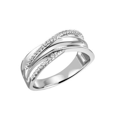 Fingerring FIRETTI "Schmuck Geschenk Silber 925 Silberring Ring glitzernd" Gr. 58, silber (silberfarben, kristallweiß, kristallweiß), Fingerringe, Damen, 58, Silber 925 (Sterlingsilber), 3,3mm, mit Zirkonia (synth.) Image