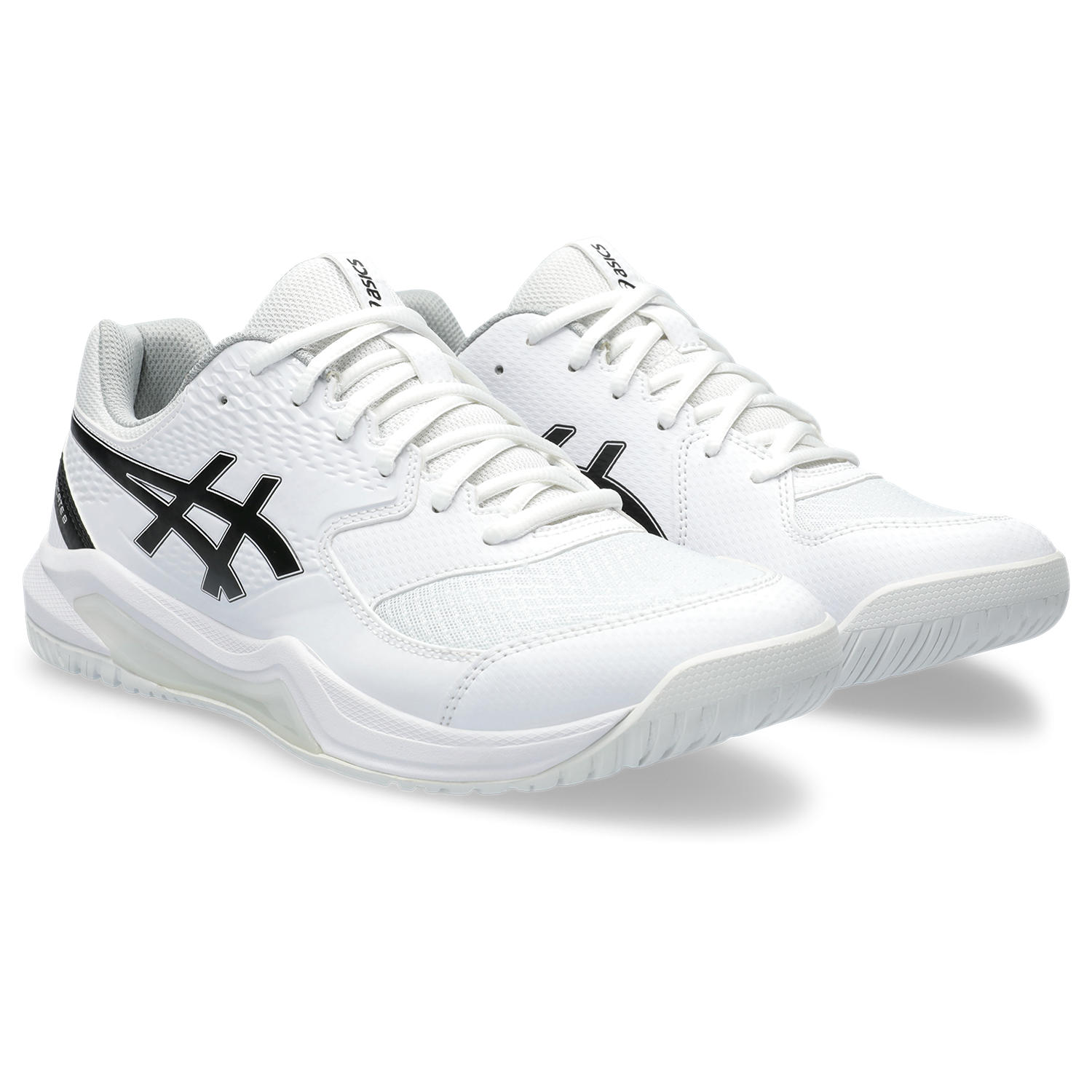 Tennisschuh ASICS "GEL-DEDICATE 8", Herren, Gr. 48, weiß, Synthetik, Textil, Schuhe, Multicourt-Schuh, Allcourtschuh