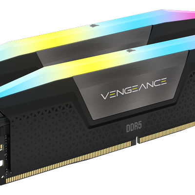 CORSAIR PC-Arbeitsspeicher "VENGEANCE RGB DDR5 Memory", schwarz, 2 x 16 GB, Arbeitsspeicher, Kundenspezifische Leistungs-PCB