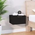 Gecheer Floating Nightstand Wall Bedside Cabinet Bedside Table Bedroom Storage Unit Furniture 2 pcs Black 34x30x20 cm