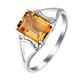 Ayoiow Women Wedding Ring Gold 18K Real Gold Baguette Shape 1.59ct Yellow Citrine Ring Diamond Ring Anniversary Band Yellow Gold Wedding Rings