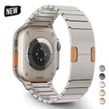 Bracelet à maillons en titane orange pour Apple Watch Ultra 2 bracelet de luxe pour iWatch Series
