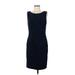 Tadashi Shoji Casual Dress - Sheath Scoop Neck Sleeveless: Blue Solid Dresses - Women's Size Medium