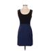 Theory Casual Dress - Sheath Scoop Neck Sleeveless: Blue Color Block Dresses - Women's Size 0