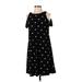 Lauren by Ralph Lauren Casual Dress - Shift Crew Neck Short sleeves: Black Polka Dots Dresses - Women's Size 4