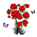 Autocollant mural étanche avec vase joli papillon décalcomanies florales décoration de bricolage