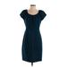 Elie Tahari Casual Dress - Sheath: Teal Solid Dresses - Women's Size 5