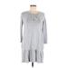 Zara Casual Dress - Mini Crew Neck 3/4 sleeves: Gray Print Dresses - Women's Size Medium