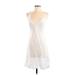 J.Crew Casual Dress - A-Line V-Neck Sleeveless: White Print Dresses - Women's Size 4