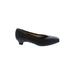 Ros Hommerson Flats: Pumps Chunky Heel Minimalist Black Print Shoes - Women's Size 7 1/2 - Almond Toe