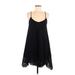 Love Sam Casual Dress - Mini V Neck Sleeveless: Black Solid Dresses - Women's Size Small