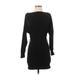 Fashion Nova Casual Dress - Bodycon Boatneck Long sleeves: Black Solid Dresses - Women's Size Small