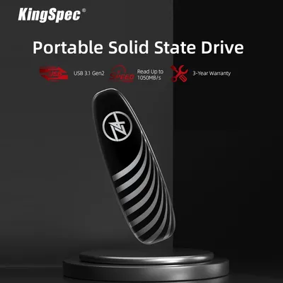 KingSpec-Disque Dur Externe Portable SSD NVMe de 2 To 1 To 512 Go USB 3.1 Type C 128 Go pour