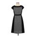 Anne Klein Casual Dress - A-Line: Gray Grid Dresses - Women's Size 4