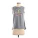 Modern Lux Sleeveless T-Shirt: Gray Print Tops - Women's Size Small