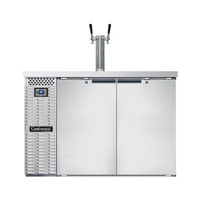 Continental KC50SNSS 50" Kegerator Commercial Beer Dispenser w/ (2) Keg Capacity - (1) Column, Stainless, 115v, 2 Keg Capacity, Stainless Steel