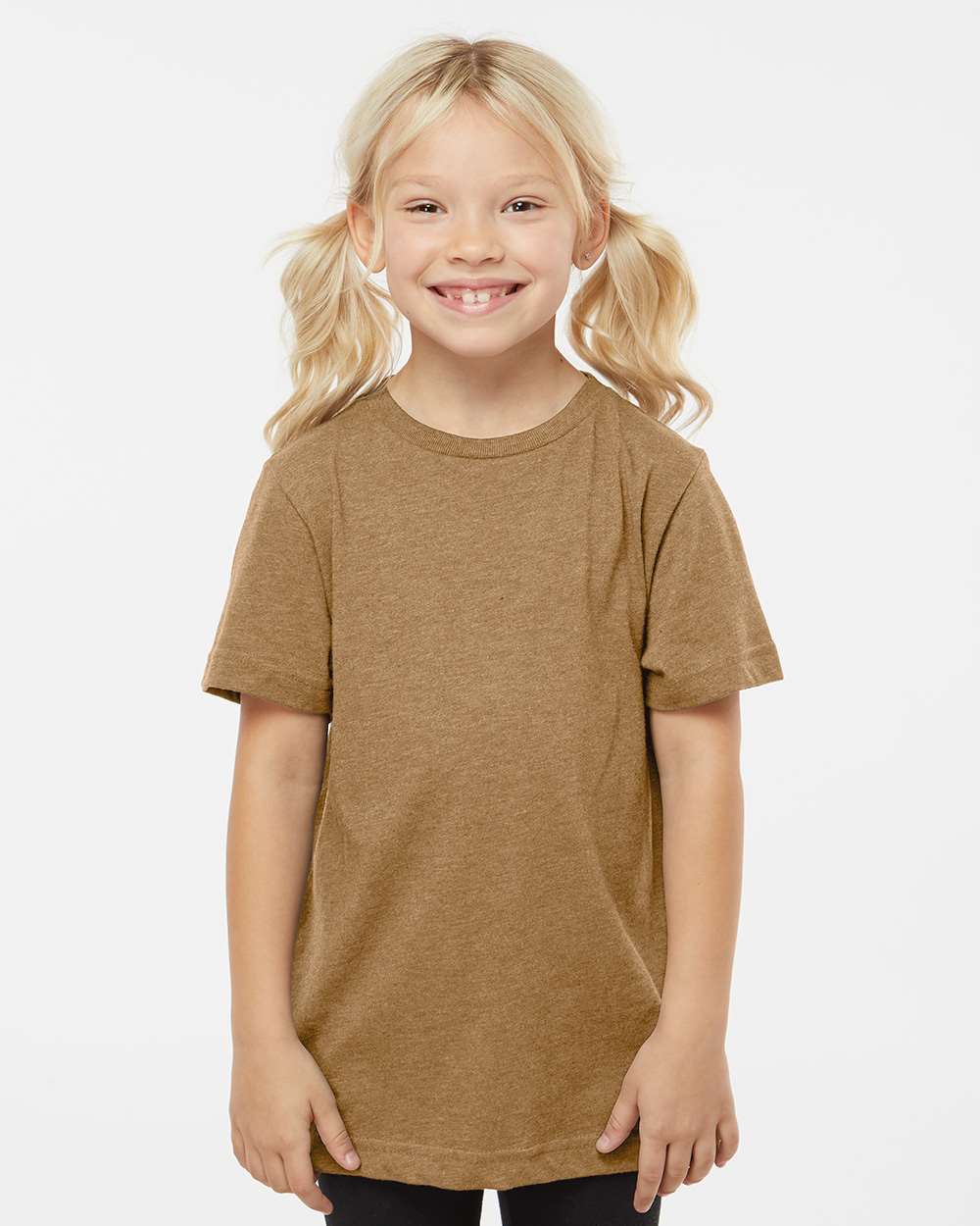 LAT 6101 Youth Fine Jersey T Shirt in Vintage Coyote Brown size Medium | Cotton LA6101