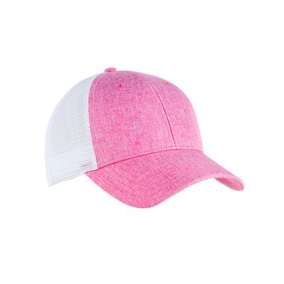 Big Accessories BA540P Sport Ponytail Trucker in Heather Pink/White | Polyester