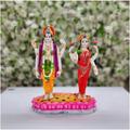 Vishnu Lakshmi Statue in Marble Dust Lord Vishnu Goddess Lakshmi Idol Hindu God Goddess Statue Laxmi Narayan Sculpture Standing Vishnu Lakshmi Figurine Indian Home Temple Decor - AtoZ India Cart