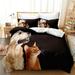 Cut Animal Dog 3D Digital Printing Bedding Set Single Duvet Cover Set 3D Bedding Digital Printing Comforter Set and Pillow Covers Home Breathable Textiles- Do Not Fade