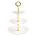 Gerich Pastry Stand 3 Tier Fruit Dessert Stand Small Cupcake Stand Cookie Tray Rack for Wedding Home Birthday Party Decor White