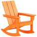 Polytrends Shoreside Modern Eco-Friendly Poly Adirondack Rocking Chairs (Set of 4) Orange