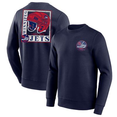 Winnipeg Jets Fanatics Branded True Classics Helm-Grafik-Crew-Sweatshirt – Herren Image