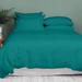 Kamas 3 Piece Solids Solid Oversized Queen Teal Green Duvet Cover Set 100% Egyptian Cotton 600 Thread Count with Zipper & Corner Ties Luxurious Quality