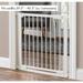 Isabelle Dog Gate - Indoor Pet Barrier Expandable To 37 Walk Through Swinging Door Extra Wide Pressure Mounted Walls Stairs. Small And Large Dogs. White Metal. Best Dog Gate.
