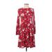 Old Navy Casual Dress - Fit & Flare: Red Print Dresses - Women's Size X-Small
