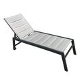Deluxe Outdoor Chaise Lounge Chair Five-Position Adjustable Aluminum Recliner All Weather For Patio Beach Yard Pool (Gray Fabric)