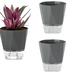 2 Pcs Self Watering Planters MODANU 6.7 Self Watering Pots for Indoor Plants Wicking Pots Modern Decorative Planter Pot for House Plants Aloe Herbs African Violets Succulents (Grey)