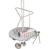 Bayou Classic 0835 Complete Poultry Rack Set Includes Perforated Aluminum Rack Lift Hook 2-oz Seasoning Injector 12-in Fry Thermometer and 3 Detachable Skewers