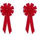 Red Velvet Outdoor Christmas Bows By 2-Pack! 8 Loop - 10 Bow & 16 Tail. Metallic Wired Purl Edge Available!