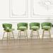 Glavbiku Toweling Woven Bar Chairs Set of 4 360 Swivel Bar Stools with Back and Footrest Green