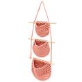 Hamper Kitchen Fruit Basket Sister Gifts for Birthday 3 Tier Hanging Macrame Hanger Wall-mounted