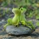 RnemiTe-amo Clearanceï¼�Meditating Frog Miniature Figurine Garden Statue Frog Decor Frog Garden Statues Outdoor Decor Resin Statue Waterproof Outside Frog Figurines for Yard Patio Lawn Decorations