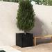 Garden Planter Black 23.6 x23.6 x23.6 Solid Wood Pine