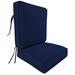 Jordan Manufacturing 45 x 22 Canvas Navy Solid Rectangular Outdoor Deep Seating Chair Seat and Back Cushion with Ties and Welt