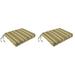 Jordan Manufacturing Sunbrella 17 x 19 Foster Metallic Yellow Stripe Rectangular Outdoor Chair Pad Seat Cushion with Ties (2 Pack)