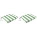 Jordan Manufacturing 17 x 19 Awning Cucumber Green Stripe Rectangular Outdoor Chair Pad Seat Cushion with Ties (2 Pack)