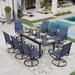 Sophia & William 9 Piece Outdoor Patio Dining Set Padded Textilene Chairs and Expandable Table Furniture Set