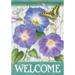 MORNING GLORY WELCOME Butterfly Dura Soft Garden Flag 12.5 x 18 by Carson