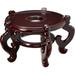 Oriental Furniture Rosewood Fishbowl Stand - Size 10.5 In. Base Diameter