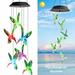 Solar Hummingbird Wind Chimes Color Changing Solar Wind Chime Outdoor Waterproof Hummingbird LED Solar Lights for Home/Yard/Night/Garden