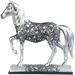 Silver Toned Engraved Horse Trotting Statue 7.25